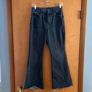 American Eagle Outfitters Black Curvy High-Rise Flare Jeans